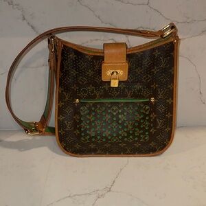 Louis Vuitton Monogram Perfo Musette Green Crossbody Shoulder Bag